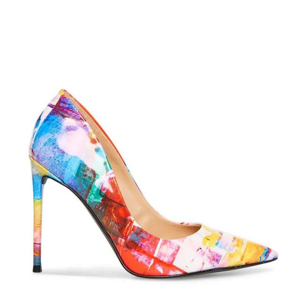 STEVE MADDEN Women's Vala Stilleto Heels Size 7.5M In Red Multi